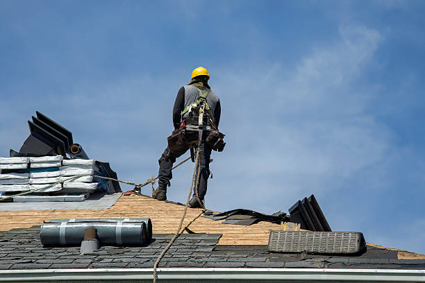 Professional Gutter Installation technician working in Bailey Island, ME